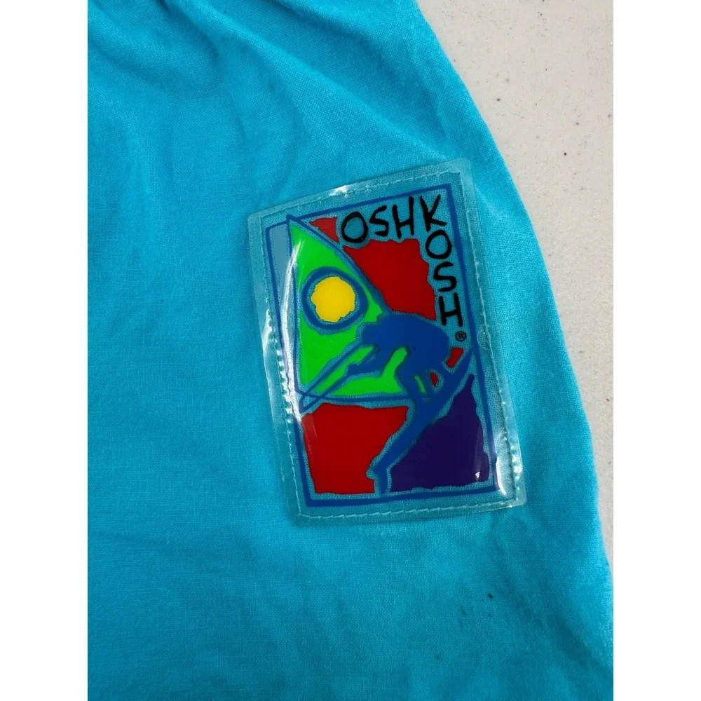 Vintage OshKosh Bgosh Kids Shorts 3T Blue Green Colorblock Windsurf Made in USA